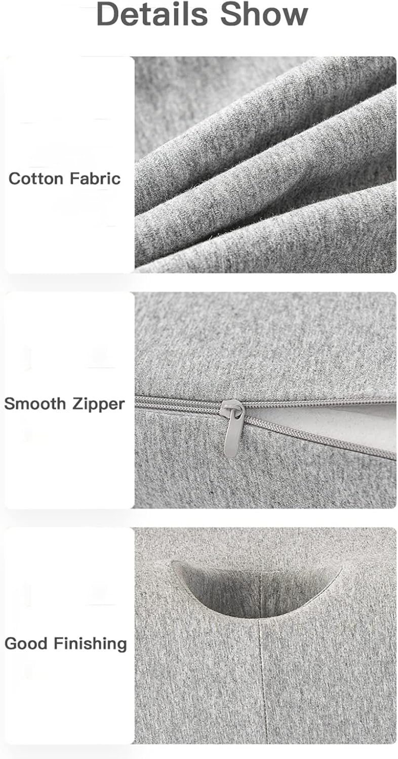 Double Hole Ear Pillow, Perforated Single Ear Pillow with Sound Isolating Earmuffs and 1 Pc Replacement Pillowcase, Suitable for Ear Pain Relief, Ear Pressure Sores, Side Sleepers