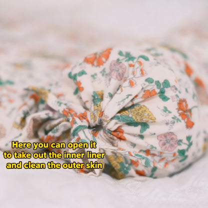 Herbal Granule Cervical Pillow, Hand-Filled Heavy Firm Neck Support with Breathable Plaid Cotton Cover (Drawstring), Suitable for Cervical Relaxation, Neck Pain Relief, Firm-Pillow Sleepers