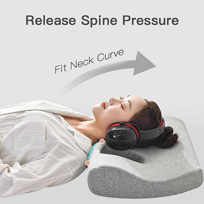 Double Hole Ear Pillow, Perforated Single Ear Pillow with Sound Isolating Earmuffs and 1 Pc Replacement Pillowcase, Suitable for Ear Pain Relief, Ear Pressure Sores, Side Sleepers