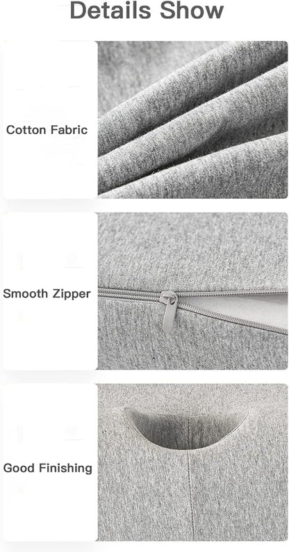 Double Hole Ear Pillow, Perforated Single Ear Pillow with Sound Isolating Earmuffs and 1 Pc Replacement Pillowcase, Suitable for Ear Pain Relief, Ear Pressure Sores, Side Sleepers